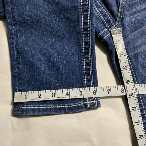 Miss Me Blue Mid Rise Capri Embellished Faux Flap Pockets Jeans 26 - Picture 7 of 12